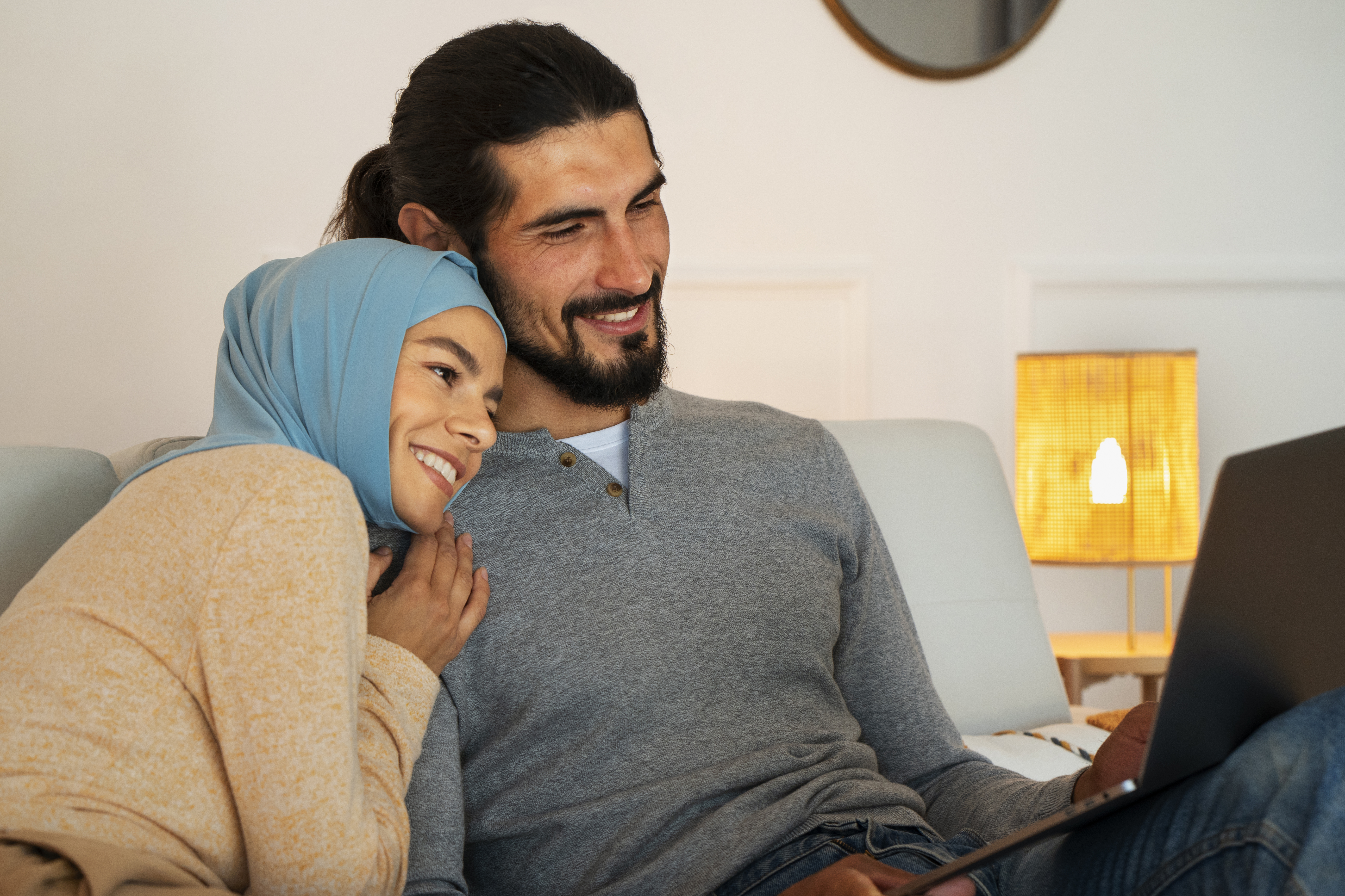 Muslim couple planning a prenup together